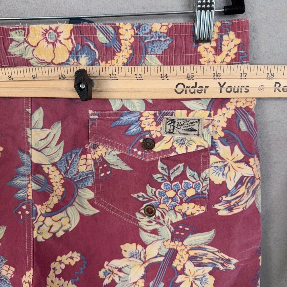 Polo Ralph Lauren Swim Trunks Mens Small Floral Ukulele Hawaiian Beach Gorpcore